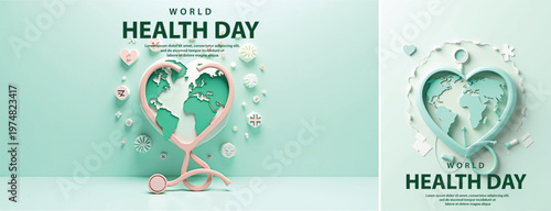 Elegant World health day backgorund, Realistic World health day for social media template	