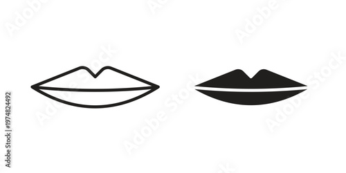 Thin lips icon for graphic and web design. EPS10