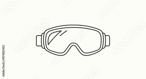 Ski Goggles Line Icon. Outline illustration of protective eyewear for skiing, snowboarding, and winter sports activities.