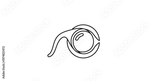 Minimalist human eye continuous line drawing. Abstract optical vision symbol, simple one line art of eyeball and optic nerve.