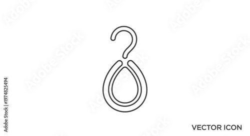 Elegant Teardrop Dangle Earring Line Icon. Simple Outline Vector Illustration of a Fashionable Hooked Jewelry Accessory.