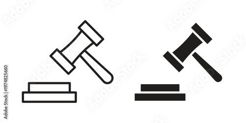 Trial hammer icon for graphic and web design. EPS10