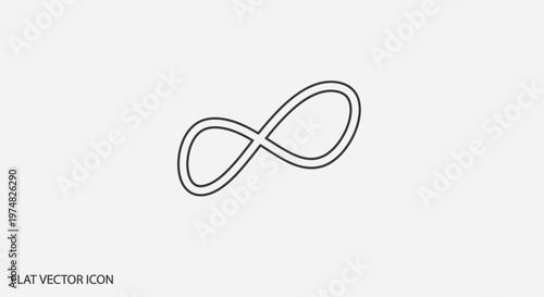 Infinity symbol outline icon. Eternal loop sign on light background. Concept of endless, limitless, forever, and infinite possibilities.