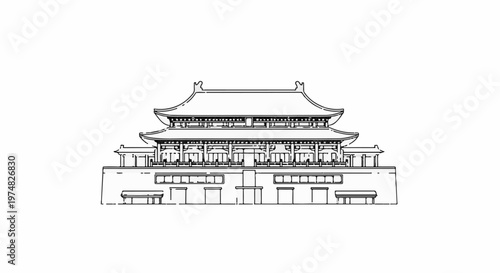 Ornate traditional building with tiered roofs and intricate architectural details