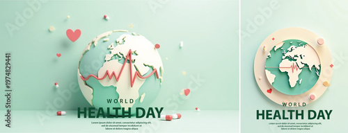 Elegant World health day backgorund, Realistic World health day for social media template	