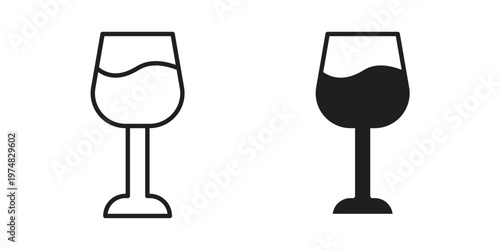 Wine glass icon for graphic and web design. EPS10