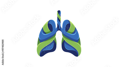 Human Lungs Anatomy Illustration Model.