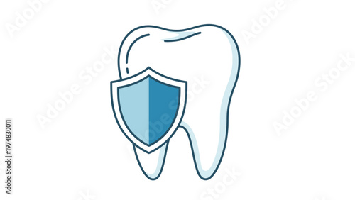 Tooth with Shield Protection Icon.