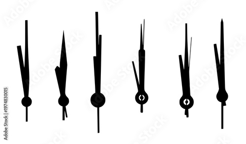 A set of minimalist clock hands in a flat design style