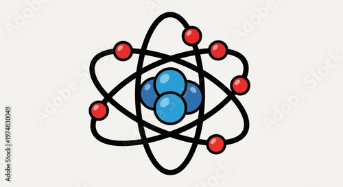 Atom Structure Model Illustration.