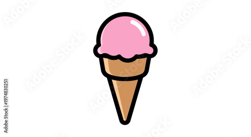 Pink Ice Cream Cone Sweet.