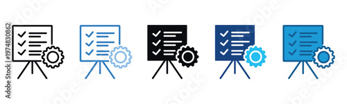 Action Plan Icon Set Multiple Style Of