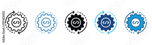 Development Icon Set Multiple Style Of