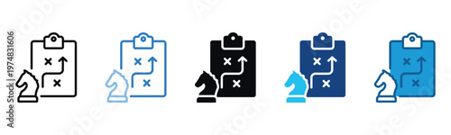 Strategy Icon Set Multiple Style Of