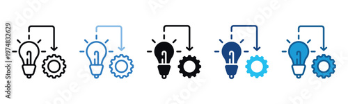 Implementation Icon Set Multiple Style Of