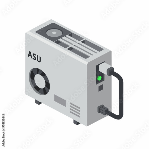 Isometric Detailed Air Scrubber Unit Purifier Illustration for Clean Air Technology