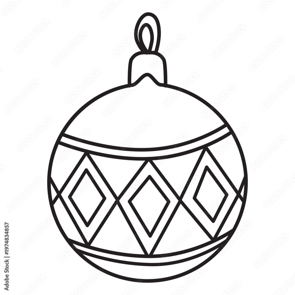 Fototapeta premium Christmas ball stroke icon 221