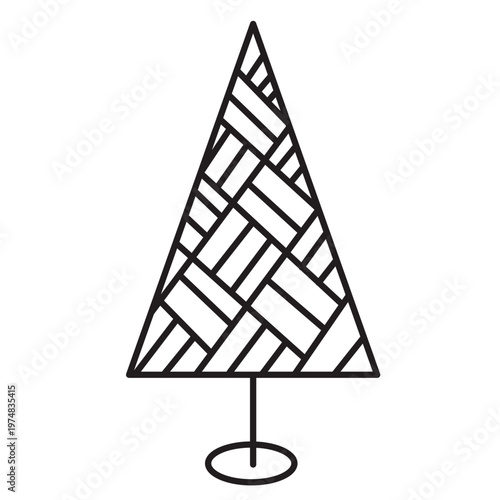 Christmas tree hatched stroke icon 26