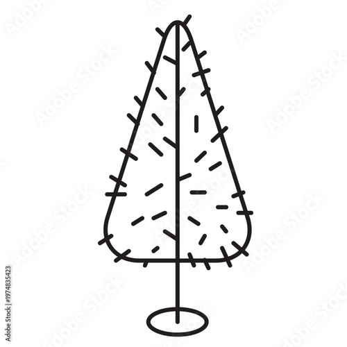 Christmas tree prickly stroke icon 21