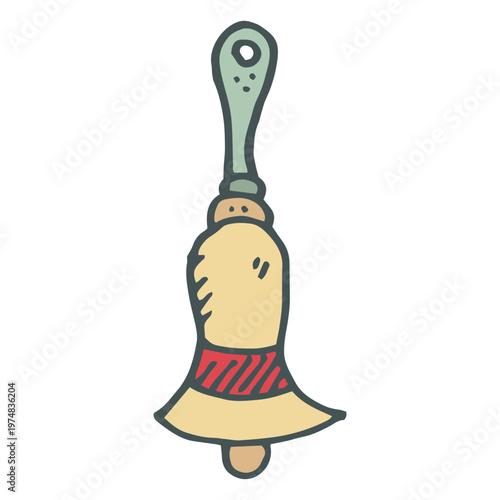 Bild auf Leinwand Hand bell hand drawn cartoon icon 23
