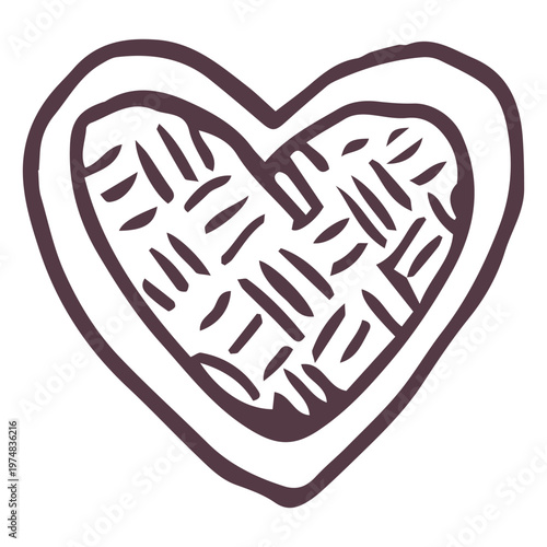 Heart hand drawn icon 21