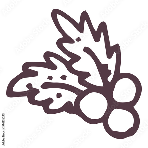 Mistletoe hand drawn icon 32