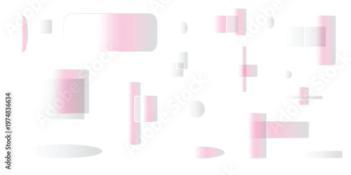 Title abstract glass efact shapes pink and white geometric design for modern art digital backgrounds description a minimalist composition featuring translucent
