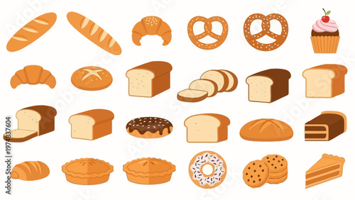 Assorted Bread and Pastries Collection.