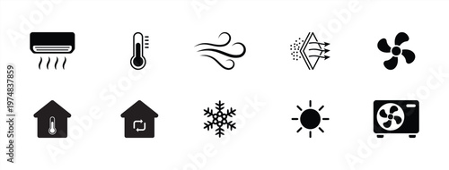 Air Conditioning and Climate Control Icon Set