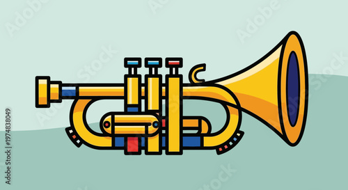 Yellow Trumpet Musical Instrument.