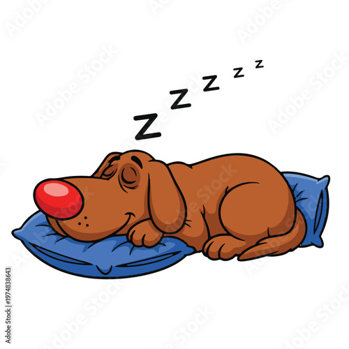 Dog Sleeping Pillow Cartoon Commercial