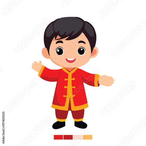 Variant expression chinese suit for kids
