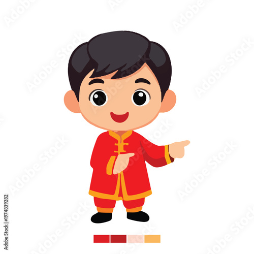 Variant expression chinese suit for kids
