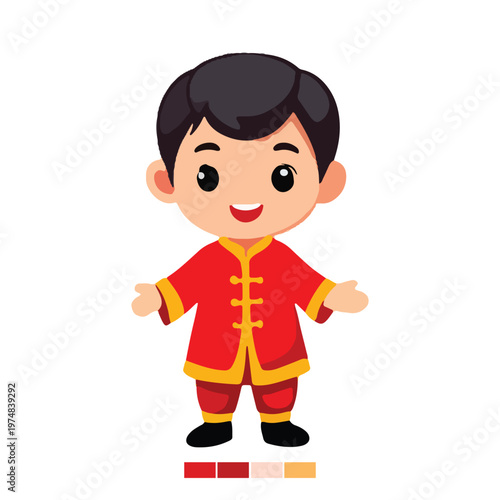 Variant expression chinese suit for kids