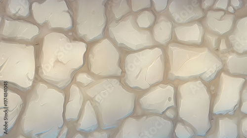 A textured background featuring irregularly shaped rocks in a light color, creating an artistic and smooth stone wall appearance.