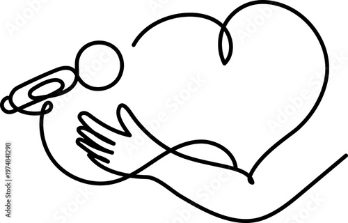 마이크 라인 일러스트