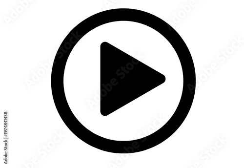 Obraz na płótnie Hand drawn play button circle icon