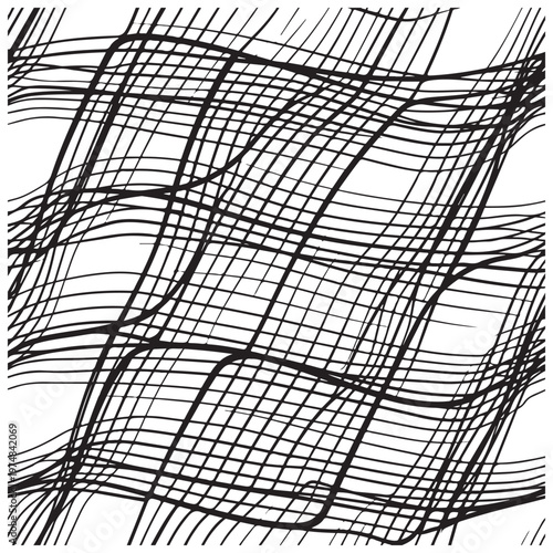 Abstract Black and White Intersecting Lines Pattern