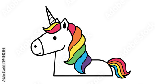 White Unicorn with Rainbow Mane.