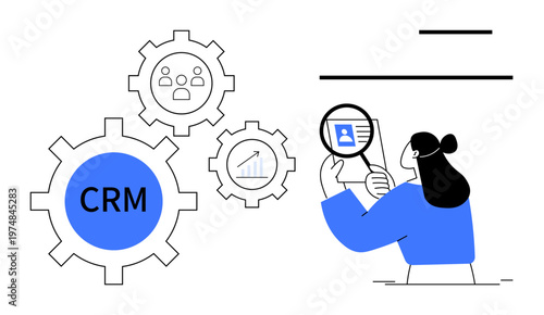 CRM concept. CRM systems streamline customer management and data analysis for improved business insights. CRM enhances relationship handling and workflow efficiency. For business, data analysis