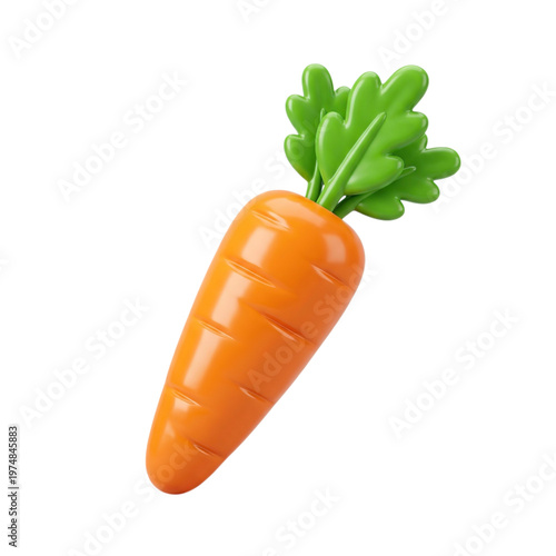 Plastic Carrot Toy with Green Top.
