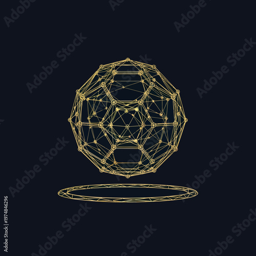 Buckminsterfullerene molecule structure model.