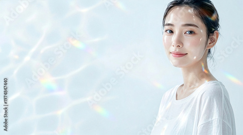 美しいアジア系女性のポートレート（スキンケア、美容、エステ、ヘアサロン）