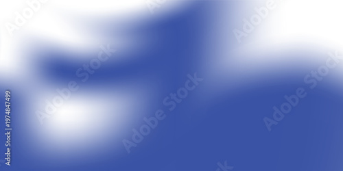 A small blurred blue and white abstract graphic sits on an artboard in Adobe Illustrator, surrounded by tool panels and a minimalist workspace interface.