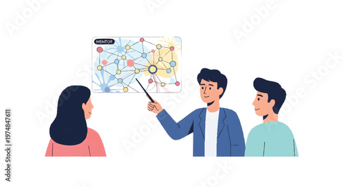 Business presentation with colleagues discussing strategy