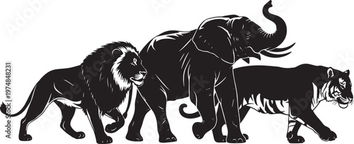 Majestic horse rearing up with flowing mane against a stark background