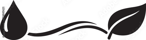 Eco water droplet leaf icon for conservation nature symbols isolated background