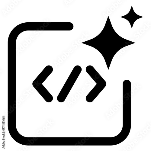 Ai generated code line icon. vector illustration
