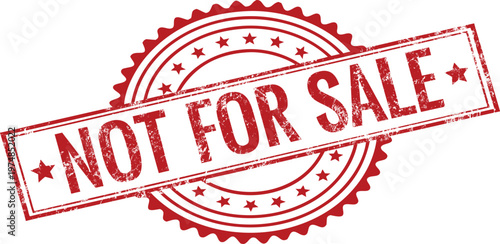 Red certified rubber stamp illustrations with distressed grunge textures for NOT FOR SALE
