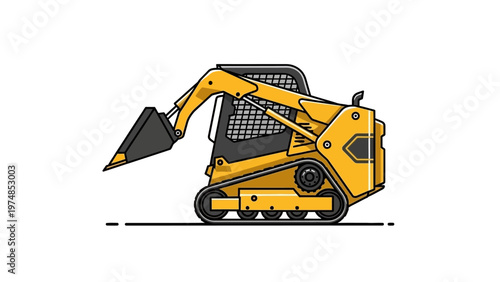 Yellow Skid Steer Loader Machine.